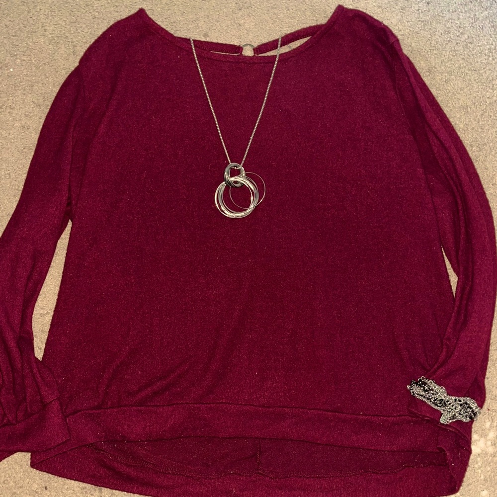Iris Burgundy Red Plus Size Sweater 3X
